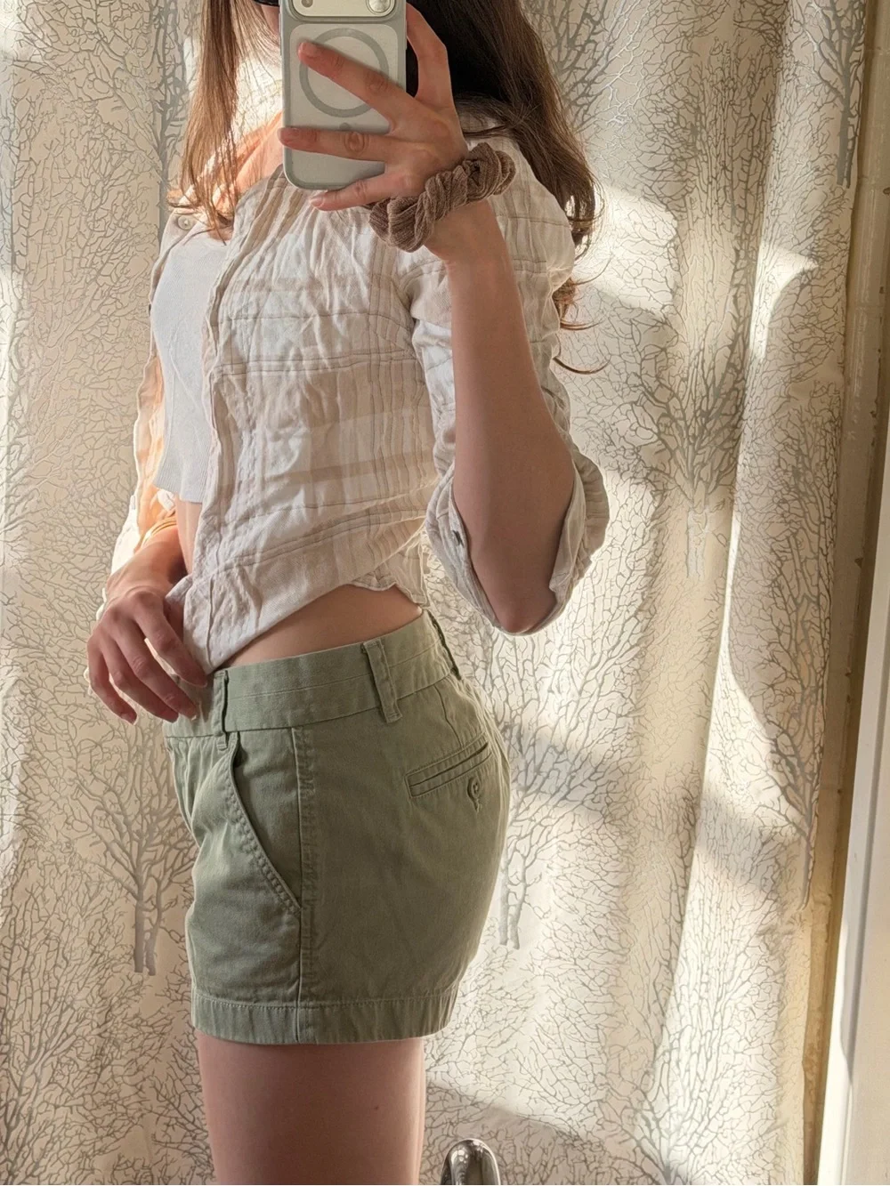 J. Crew Light Olive Cotton Bermuda Shorts
